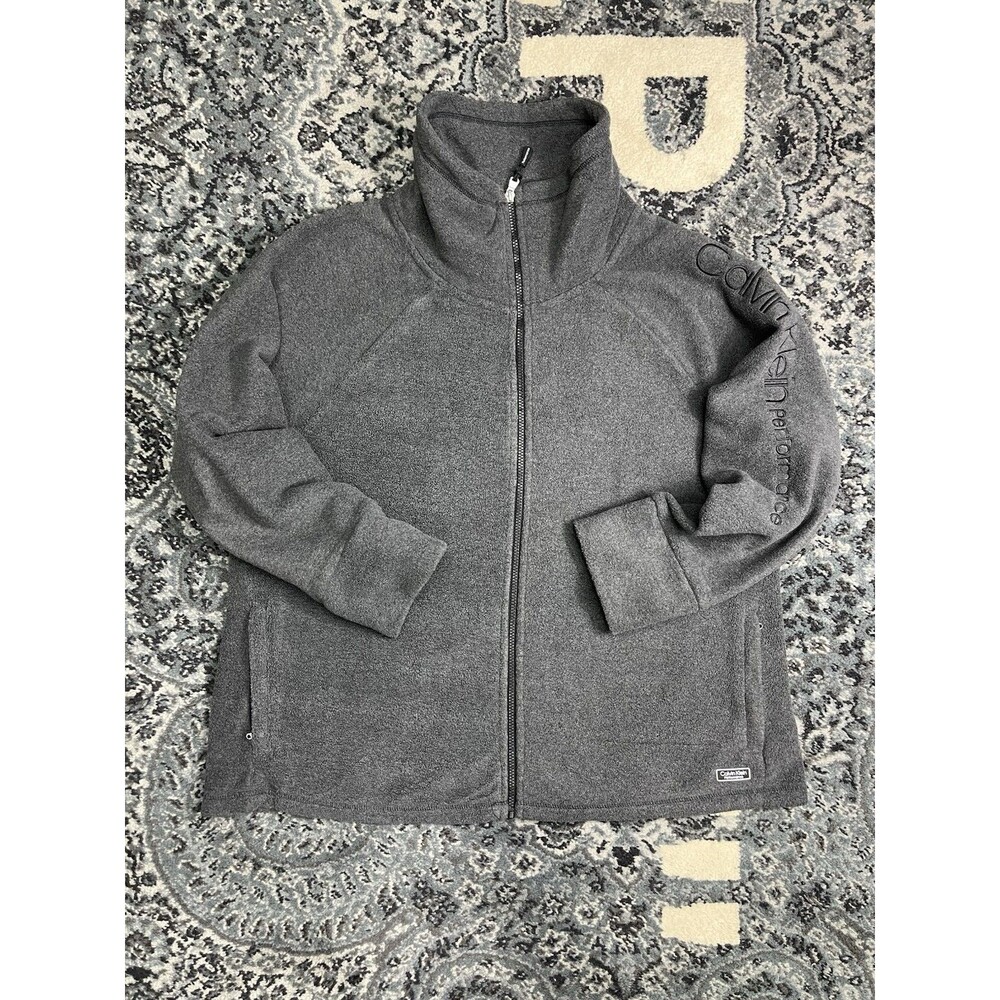 Calvin Klein Performance Women's Black Fleece Full Zip Track Jacket 3XL